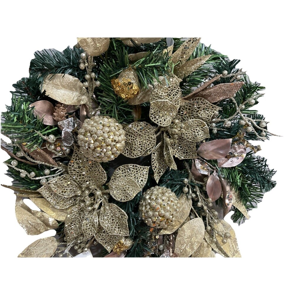 New Christmas Wreath Cold Champagne Floral 16 In